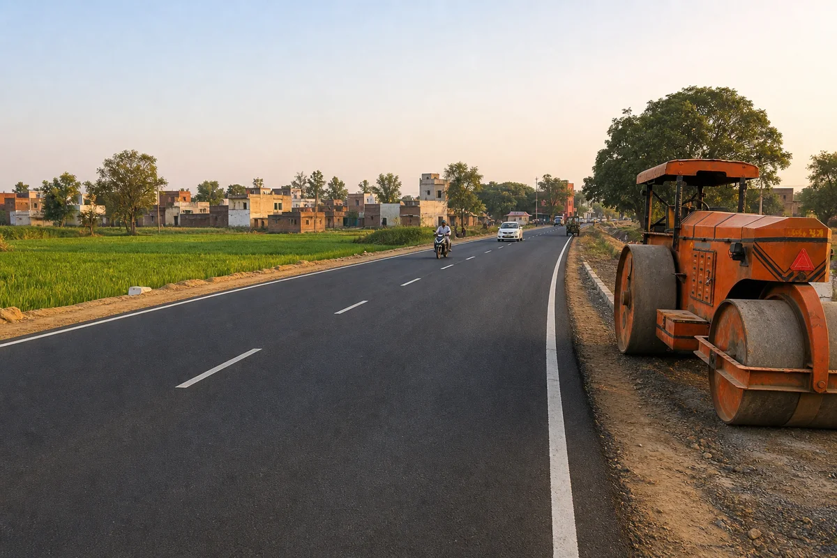 Illustrative completed district road in Uttar Pradesh