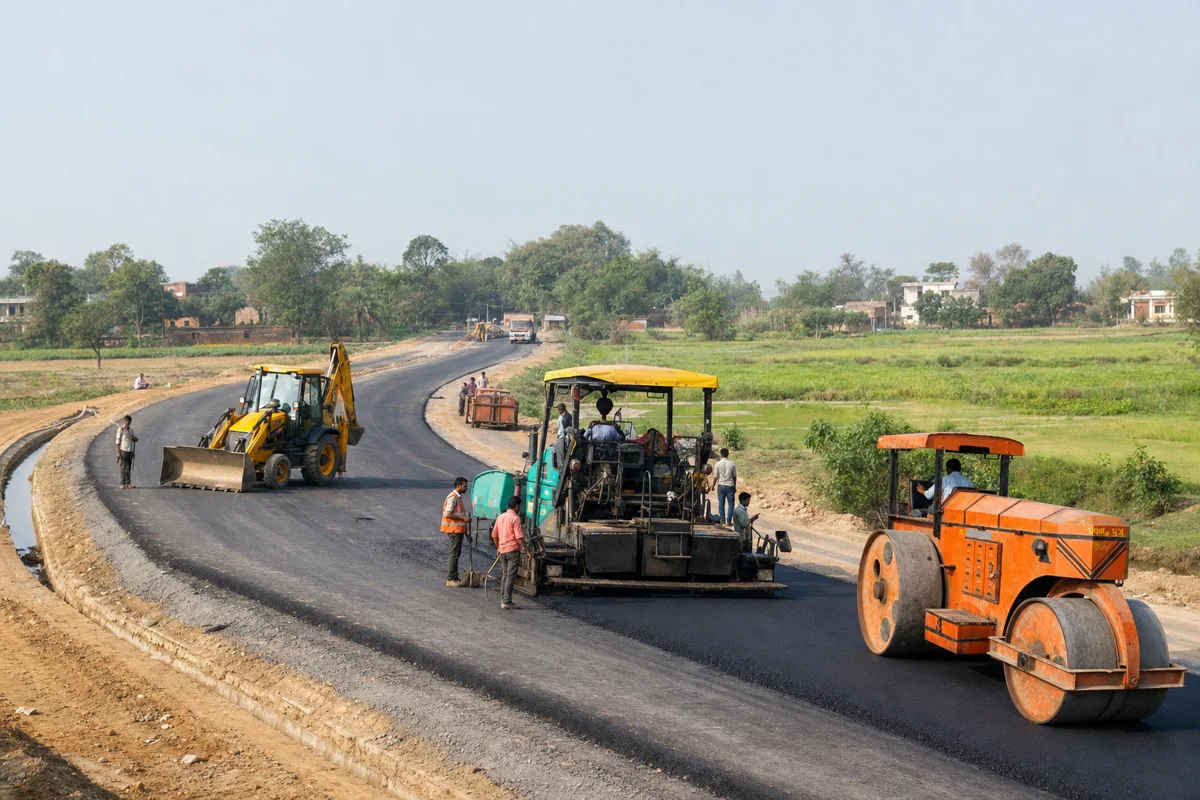 Illustrative state highway construction in Uttar Pradesh